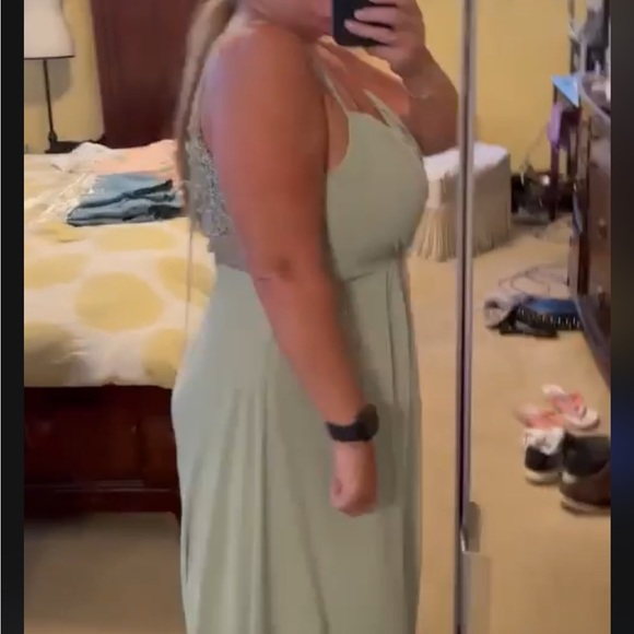 NEW Convertible Chiffon Lace Open Back Spaghetti Straps Bridesmaid Dress - Picture 8 of 8